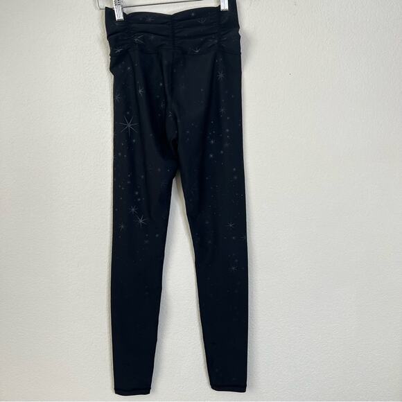 Carbon38 Nova Star Print Leggings Ruched Waistband black gray - Picture 10 of 12